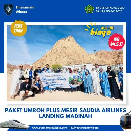 PAKET UMROH PLUS (PLATINUM) MESIR SAUDIA AIRLINES - LANDING MADINAH