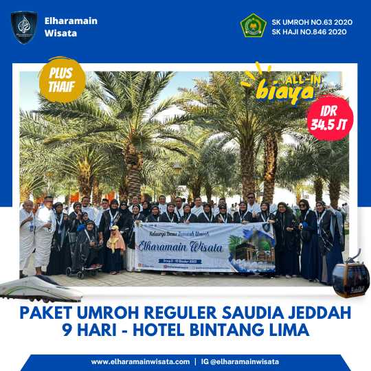 PAKET UMROH REGULER (GOLD) SAUDIA LANDING JEDDAH