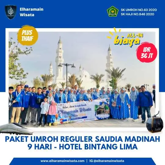 PAKET UMROH REGULER (PREMIUM) SAUDIA LANDING MADINAH